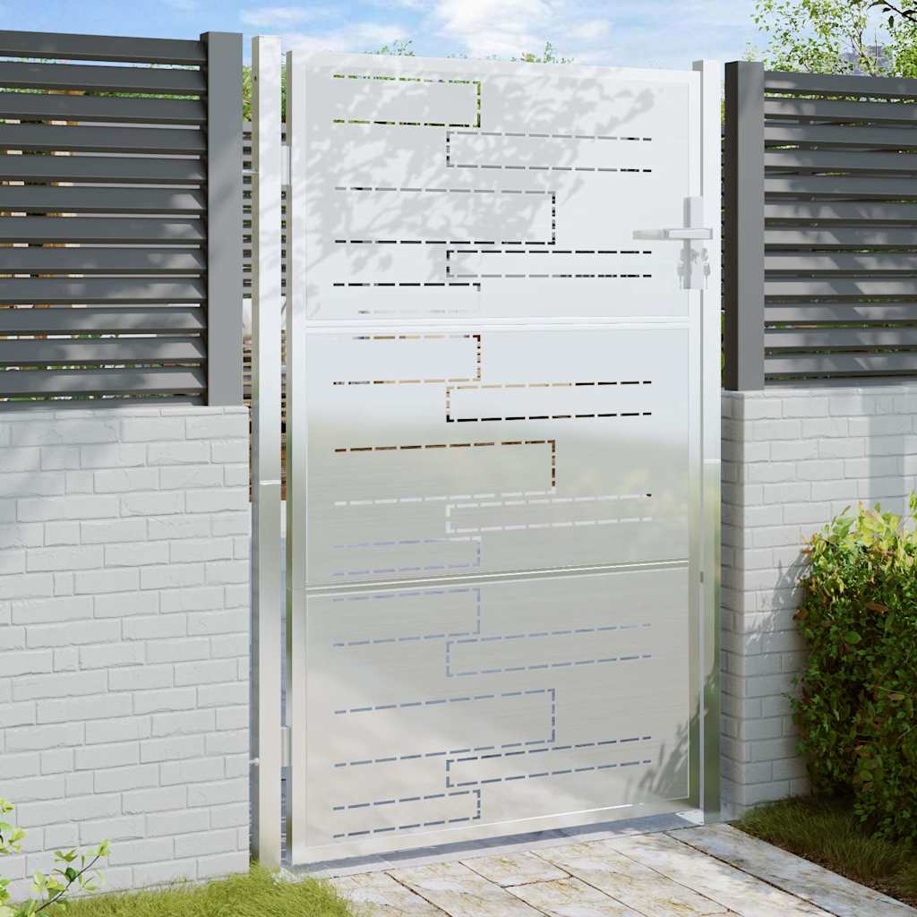 vidaXL Puutarhan portti 100x144 cm ruostumaton teräs