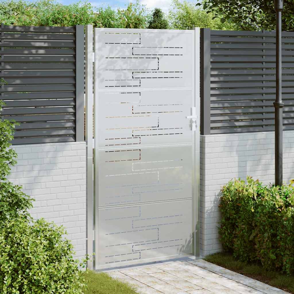 vidaXL Puutarhan portti 100x176 cm ruostumaton teräs