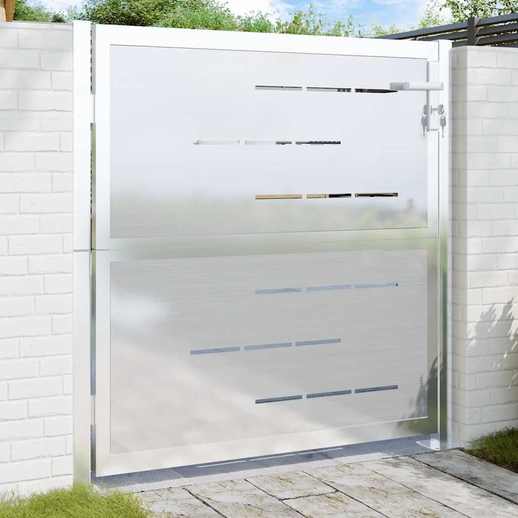 vidaXL Puutarhan portti 100x95 cm ruostumaton teräs