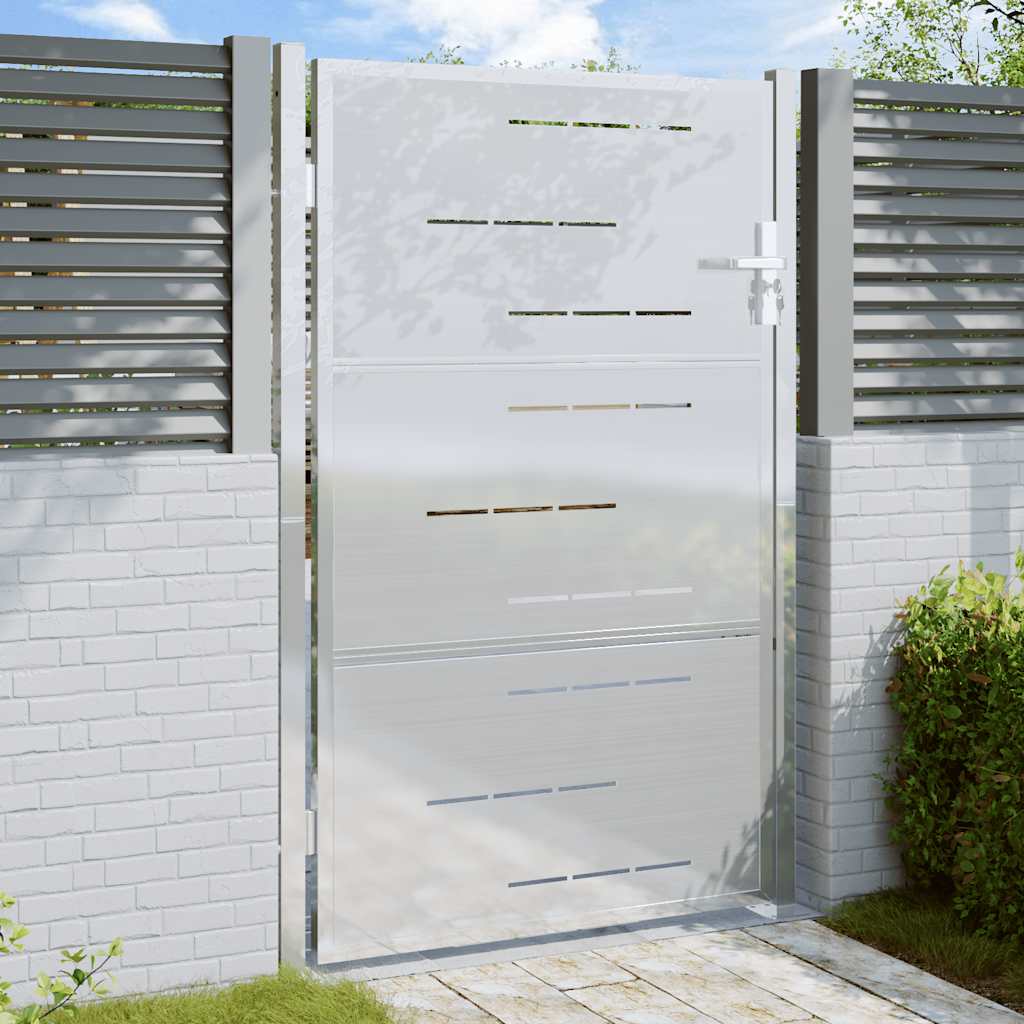 vidaXL Puutarhan portti 100x144 cm ruostumaton teräs