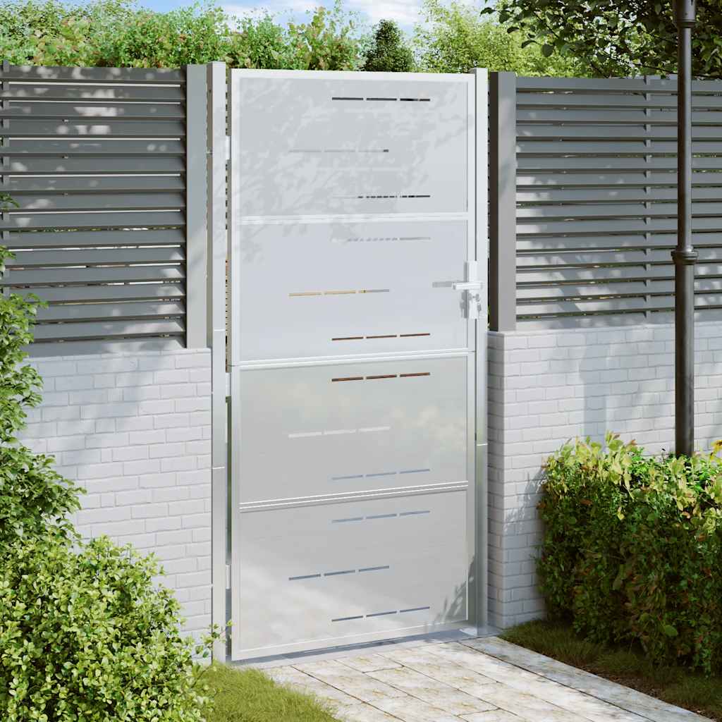 vidaXL Puutarhan portti 100x176 cm ruostumaton teräs