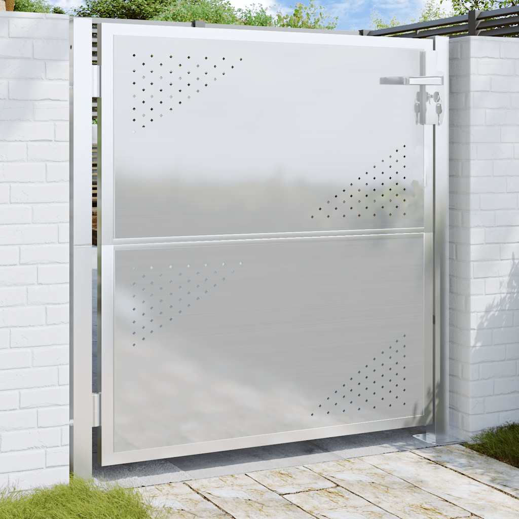 vidaXL Puutarhan portti 100x95 cm ruostumaton teräs