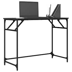 Psací stůl černý 100x45x76 cm kompozit a práškově lakovaná ocel - obrázek 4
