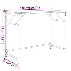 Psací stůl kouřový dub 100 x 45 x 76 cm kompozitní dřevo a ocel - obrázek 10