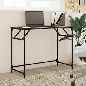 vidaXL Birou stejar maro 100x45x76 cm lemn/oțel vopsit electrostatic