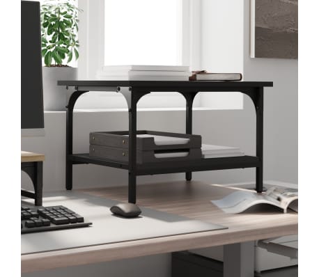 vidaXL Soporte de impresora 2 niveles madera negro 50x40x38 cm