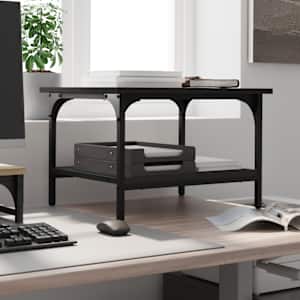 vidaXL Soporte de impresora 2 niveles madera negro 50x40x38 cm