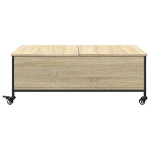 Konferenční stolek na kolečkách dub sonoma 91x55x34 cm kompozit - obrázek 6