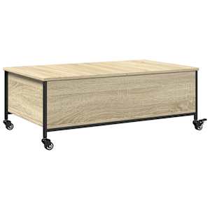 Konferenční stolek na kolečkách dub sonoma 91x55x34 cm kompozit - obrázek 9