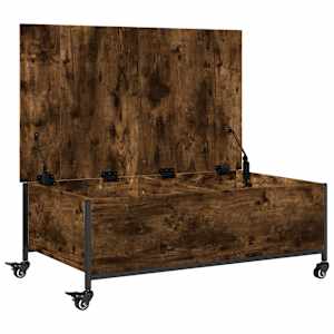 Konferenční stolek na kolečkách kouřový dub 91x55x34cm kompozit - obrázek 7