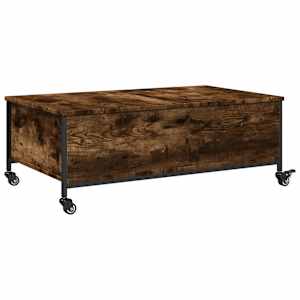 Konferenční stolek na kolečkách kouřový dub 91x55x34cm kompozit - obrázek 9