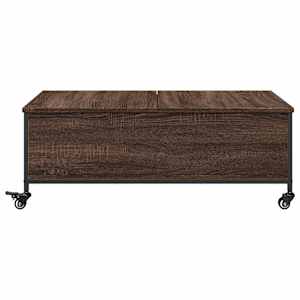 Konferenční stolek na kolečkách hnědý dub 91x55x34 cm kompozit - obrázek 6
