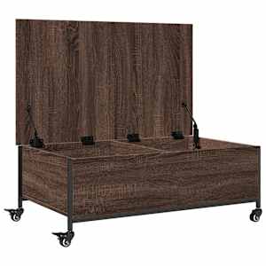 Konferenční stolek na kolečkách hnědý dub 91x55x34 cm kompozit - obrázek 7