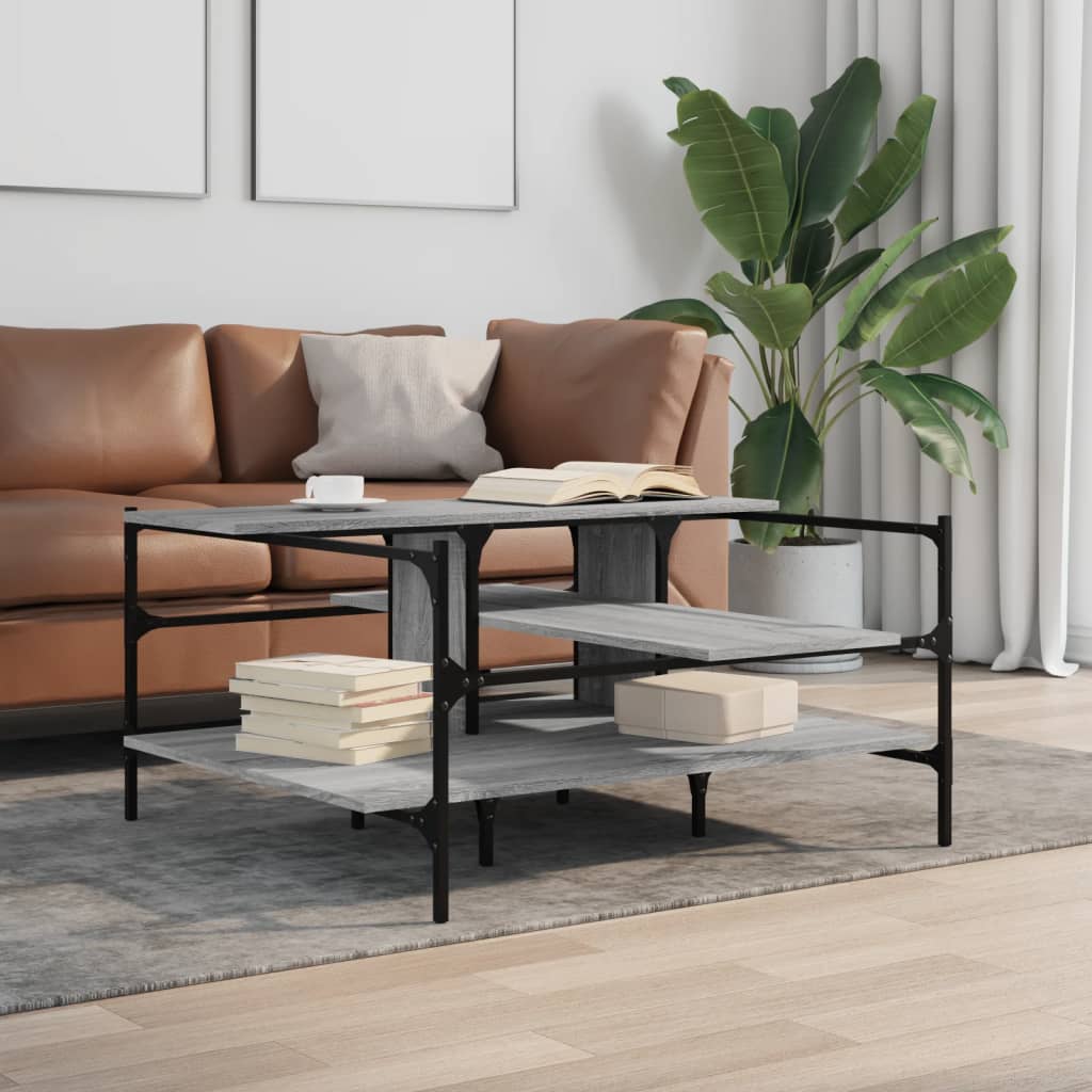 Thumbnail - vidaXL Couchtisch Grau Sonoma 100x100x48,5 cm Holzwerkstoff