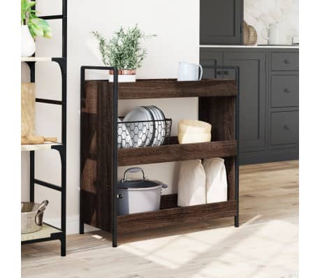 vidaXL K&uuml;chenwagen Braun Eichen-Optik 70x30x82 cm Holzwerkstoff