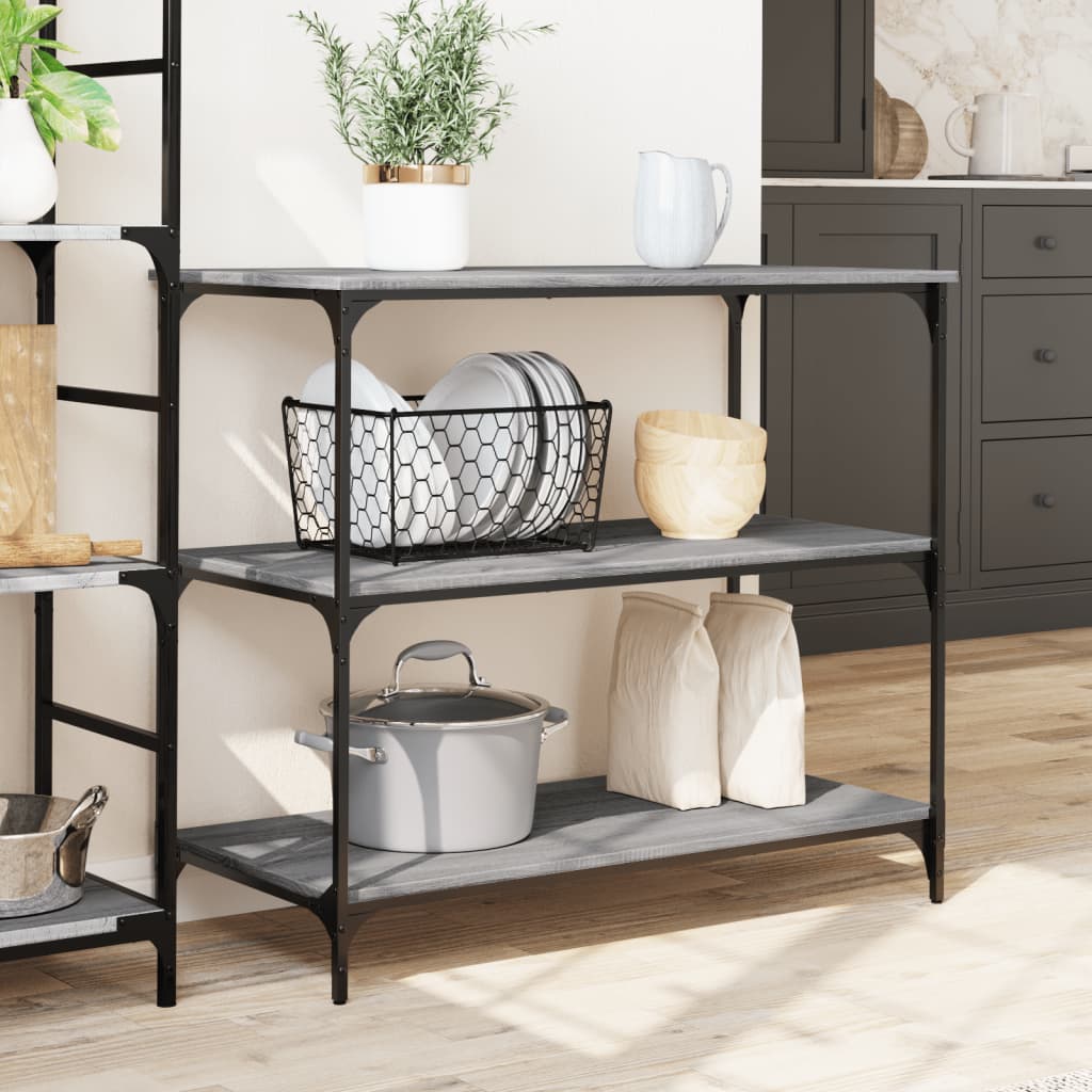 vidaXL Cărucior de bucătărie, gri sonoma 102x50x95 cm lemn prelucrat