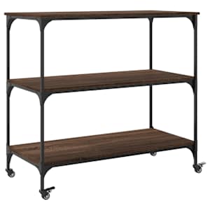 Kuchyňský vozík hnědý dub 102 x 50 x 95 cm kompozitní dřevo - obrázek 9
