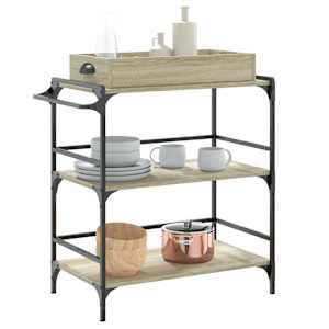 Kuchyňský vozík dub sonoma 81,5 x 41 x 92,5 cm kompozitní dřevo - obrázek 5