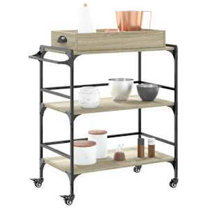 Kuchyňský vozík dub sonoma 81,5 x 41 x 92,5 cm kompozitní dřevo - obrázek 6