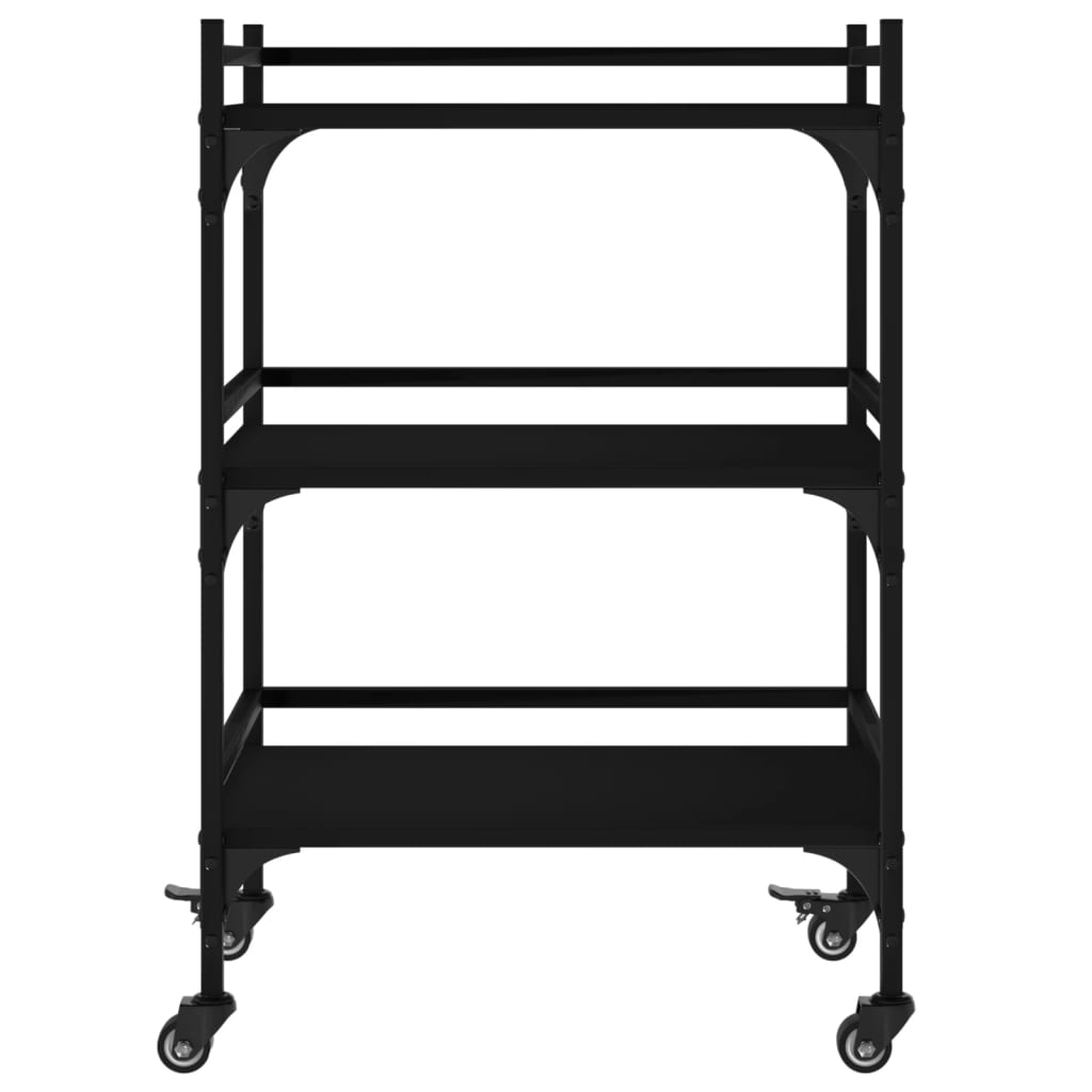  Kuchynský vozík čierny 50x35x75,5 cm kompozitné drevo