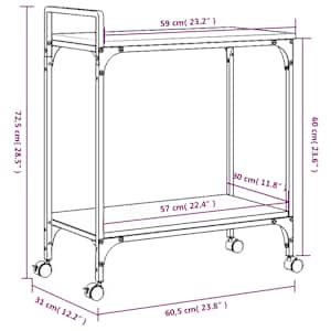 Kuchyňský vozík dub sonoma 60,5 x 31 x 72,5 cm kompozitní dřevo - obrázek 14