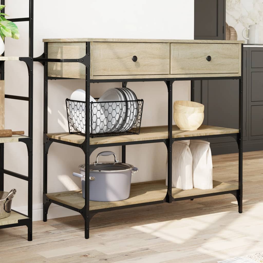 vidaXL Cărucior de bucătărie stejar sonoma 105x42x95 cm lemn prelucrat