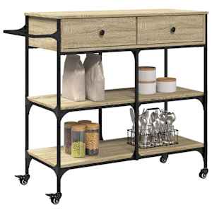 Kuchyňský vozík dub sonoma 105 x 42 x 95 cm kompozitní dřevo - obrázek 6