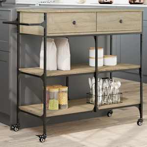 Kuchyňský vozík dub sonoma 105 x 42 x 95 cm kompozitní dřevo - obrázek 1