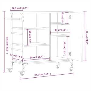 Kuchyňský vozík dub sonoma 87,5x38,5x84,5 cm kompozitní dřevo - obrázek 17