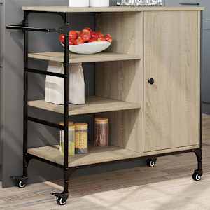 Kuchyňský vozík dub sonoma 87,5x38,5x84,5 cm kompozitní dřevo - obrázek 1