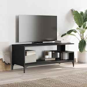 TV stolek černý 102x40x41 cm kompozit a práškově lakovaná ocel - obrázek 3
