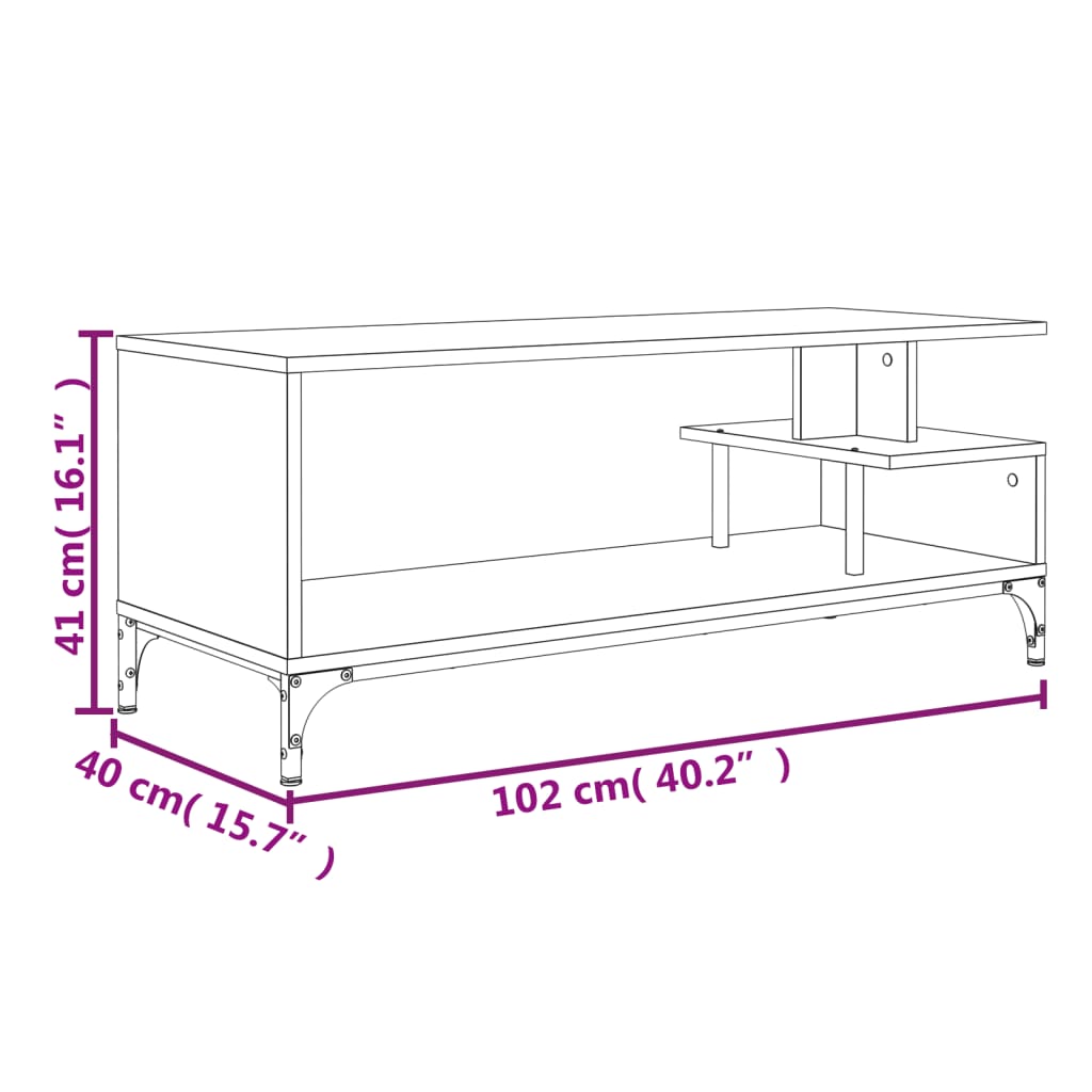 TV Stand Storage Furniture Engineered Wood and Powder-coated Steel vidaXL