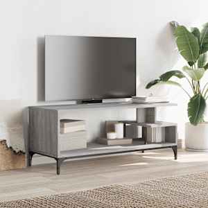 TV stolek šedý sonoma 102 x 40 x 41 cm kompozitní dřevo a ocel - obrázek 3