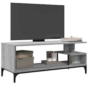 TV stolek šedý sonoma 102 x 40 x 41 cm kompozitní dřevo a ocel - obrázek 4
