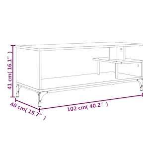TV stolek šedý sonoma 102 x 40 x 41 cm kompozitní dřevo a ocel - obrázek 10