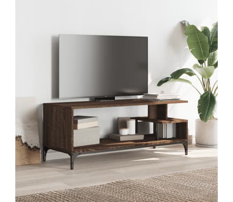 vidaXL TV skapītis, brūns, 102x40x41 cm, inženierijas koks, tērauds