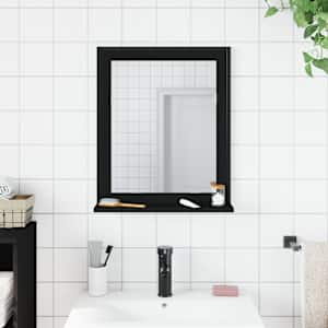 Koupelnové zrcadlo s poličkou černé 50 x 12 x 60 cm kompozit - obrázek 3
