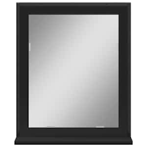 Koupelnové zrcadlo s poličkou černé 50 x 12 x 60 cm kompozit - obrázek 4