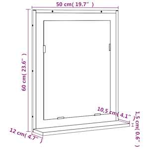 Koupelnové zrcadlo s poličkou černé 50 x 12 x 60 cm kompozit - obrázek 9