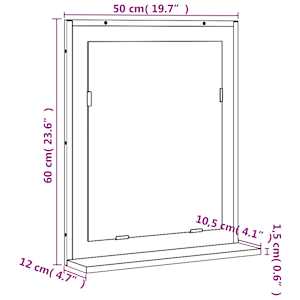 Koupelnové zrcadlo s poličkou šedé sonoma 50x12x60 cm kompozit - obrázek 9