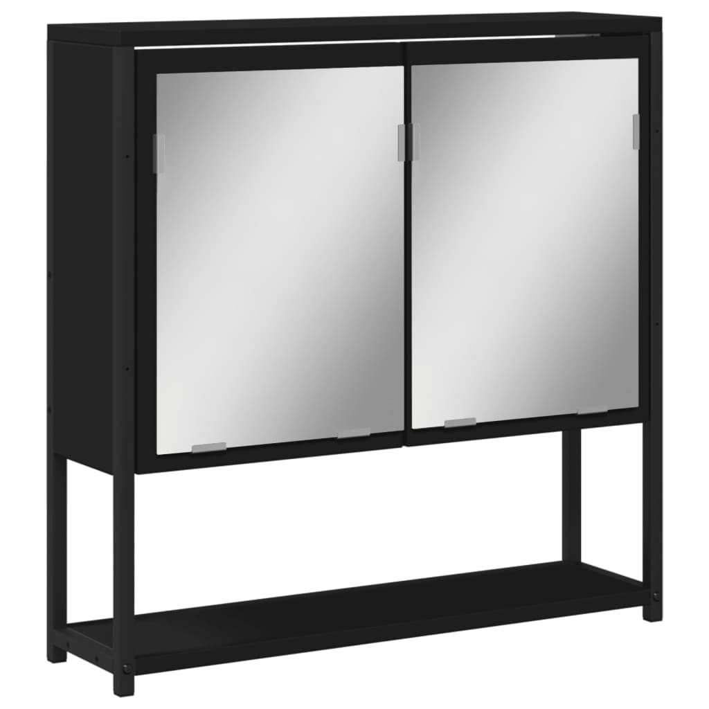 vidaXL Koupelnová skříňka se zrcadlem černá 60 x 16 x 60 cm kompozit