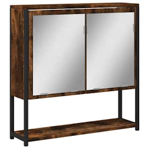 Koupelnová skříňka se zrcadlem kouřový dub 60x16x60 cm kompozit - obrázek 2