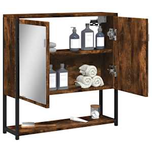 Koupelnová skříňka se zrcadlem kouřový dub 60x16x60 cm kompozit - obrázek 4