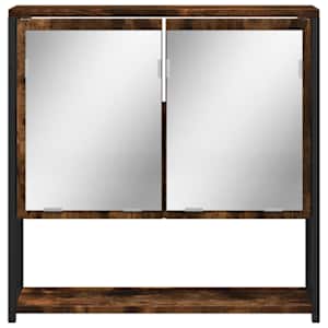 Koupelnová skříňka se zrcadlem kouřový dub 60x16x60 cm kompozit - obrázek 5