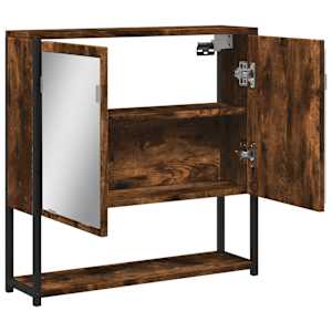 Koupelnová skříňka se zrcadlem kouřový dub 60x16x60 cm kompozit - obrázek 6