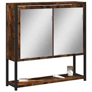 Koupelnová skříňka se zrcadlem kouřový dub 60x16x60 cm kompozit - obrázek 1