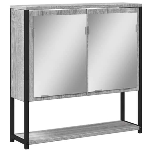 vidaXL vannitoa peegelkapp, hall Sonoma tamm, 60x16x60 cm, tehispuit