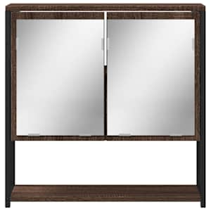 Koupelnová skříňka se zrcadlem hnědý dub 60x16x60 cm kompozit - obrázek 5
