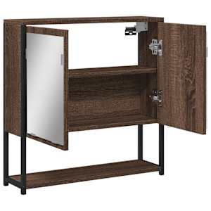 Koupelnová skříňka se zrcadlem hnědý dub 60x16x60 cm kompozit - obrázek 6