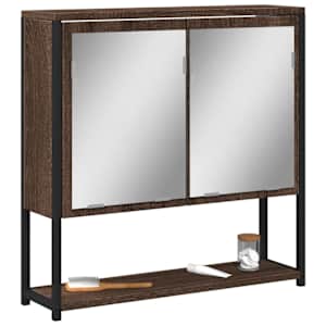 Koupelnová skříňka se zrcadlem hnědý dub 60x16x60 cm kompozit - obrázek 1